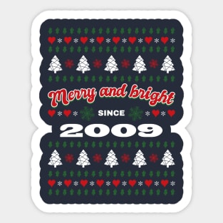 Merry and Bright Vintage Christmas Sticker